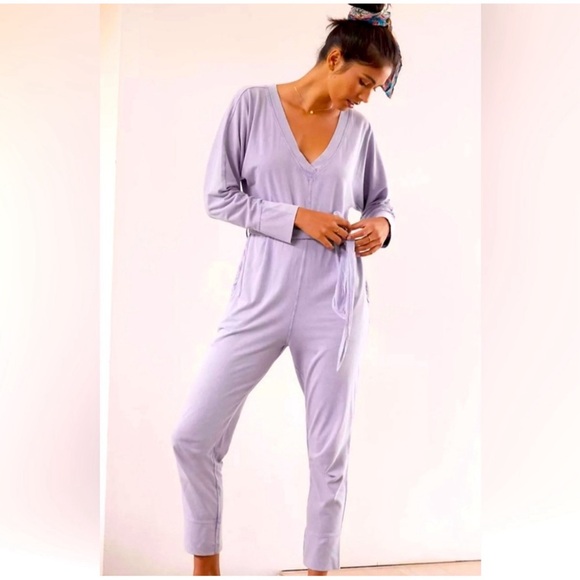 Anthropologie Pants - Anthropologie Comfy Knit Jumpsuit Lilac NWT SZ Medium
